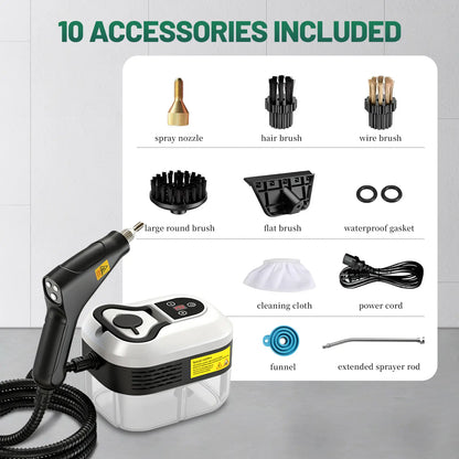 Handheld Portable Steam Cleaner — 6 Adjustable Settings, 15-Second Rapid Preheat